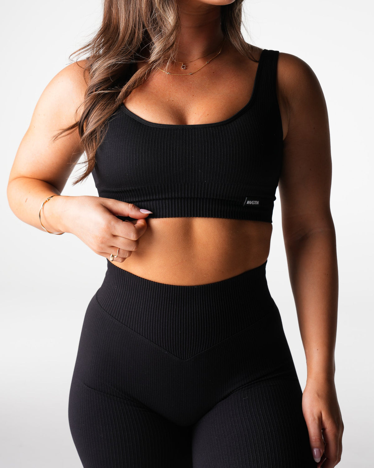 Women Black Harmony Ribbed Seamless Bra | NVGTN