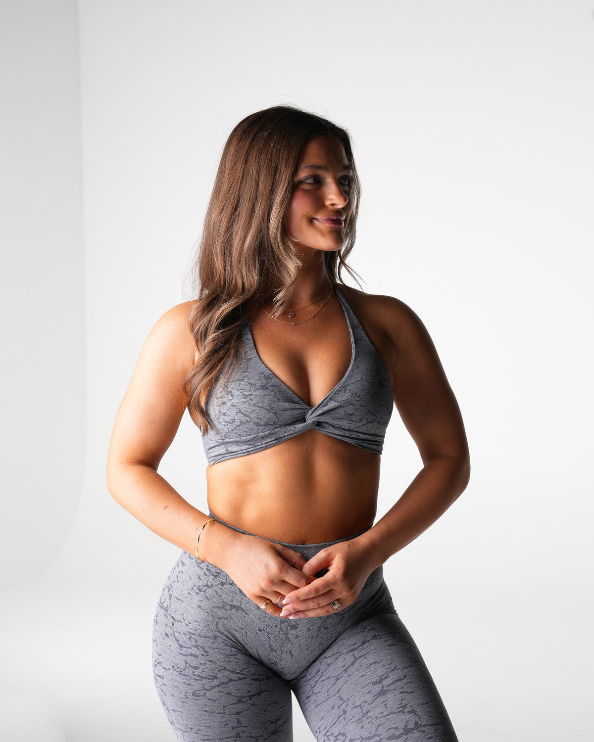 Women Grey Breakthrough Stunner Seamless Halter Bra | NVGTN