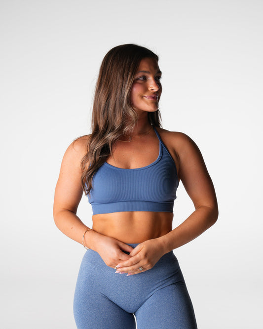 Women Slate Blue Wander Seamless Bra | NVGTN