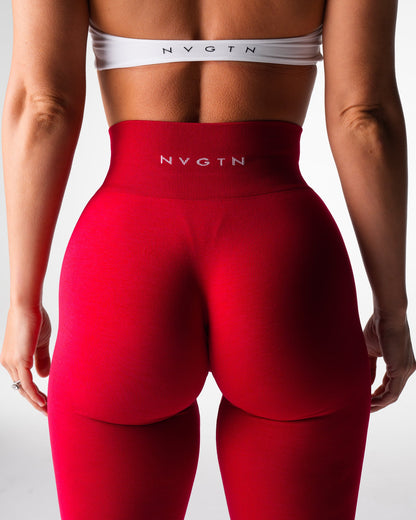 Women Cherry Red Discover Seamless Leggings | NVGTN